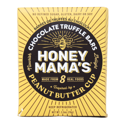 Front of Honey Mama’s Gluten-Free Chocolate Truffle Bars Peanut Butter Cup - Snack Bar - Gluten-Free Chocolate Truffle Bar - Chocolate Truffle Bar