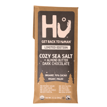 Hu Kitchen Organic Cozy Sea Salt + Almond Butter Dark Chocolate Bar, 60g