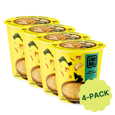 Front of Immi Ramen Cups Keto Ramen High Protein Ramen Low Carb Ramen Healthy Miso Ramen