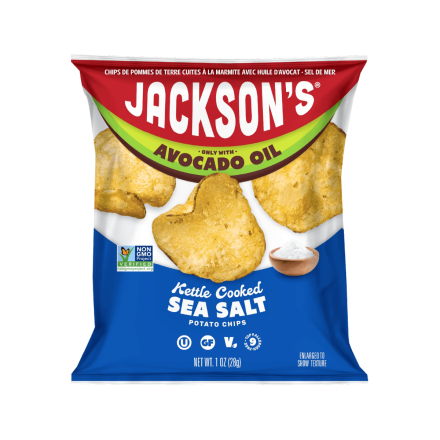 Jackson’s Kettle-Cooked Potato Chips With Avocado Oil Sea Salt, 28g