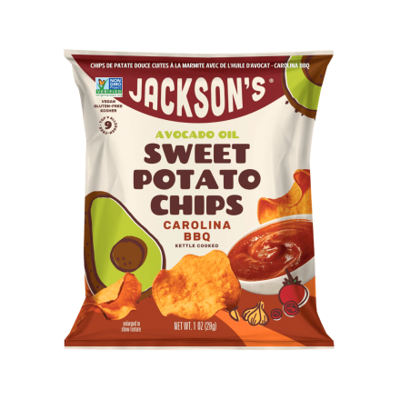 Jackson’s Kettle-Cooked Sweet Potato Chips With Avocado Oil Carolina BBQ, 28g