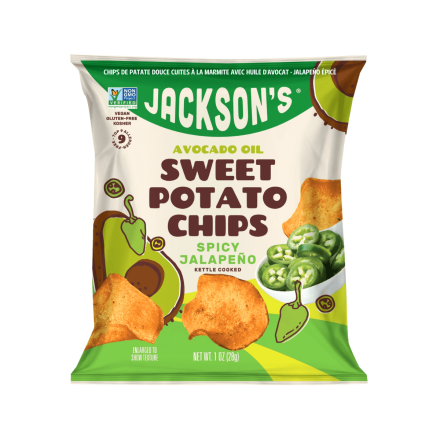 Jackson’s Kettle-Cooked Sweet Potato Chips With Avocado Oil Spicy Jalapeno, 28g