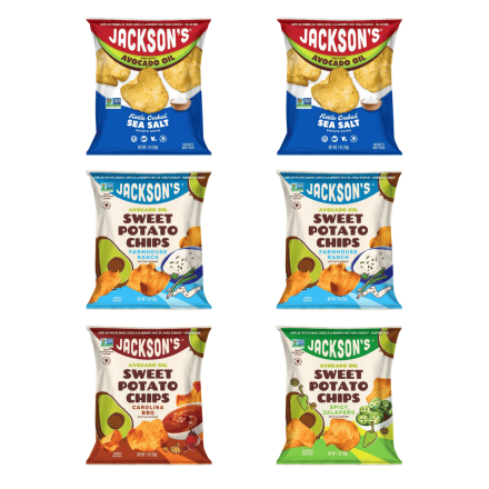 Jackson’s Kettle-Cooked Chips With Avocado Oil Variety Pack 6-Pack, 28 g each