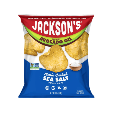 Jackson's Avocado Oil Kettle Cooked Potato Chips Sea Salt  Front
