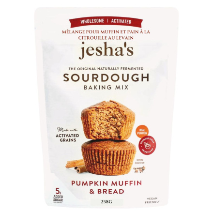 Front of Jesha's Sourdough Pumpkin Muffin Mix And Sourdough Pumpkin Bread Mix