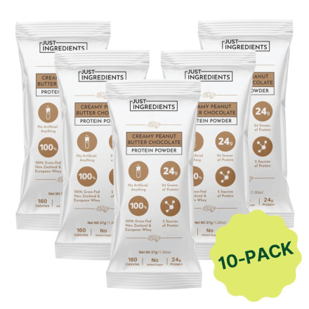 Just Ingredients Protein Powder Stick Peanut Butter Chocolate, 10 pack