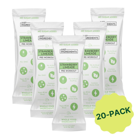 Just Ingredients Pre-Workout Stick Strawberry Limeade, 20 pack