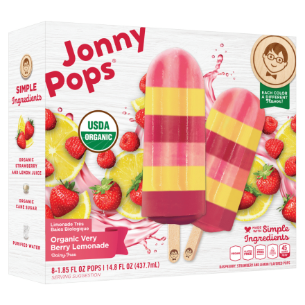 JonnyPops Organic Popsicles Very Berry Lemonade Front