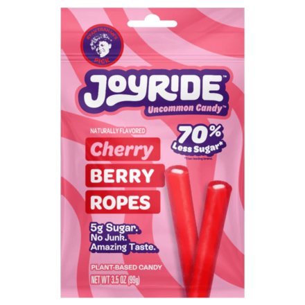Joyride Low Sugar Candy Cherry Berry Ropes Front