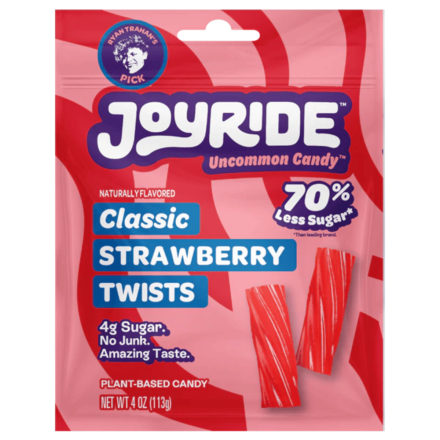 Joyride Low Sugar Candy Classic Strawberry Twists Front