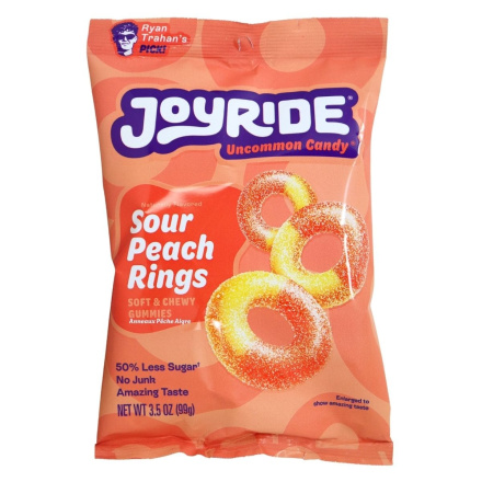 Joyride Low Sugar Candy Sour Peach Rings Canada Front