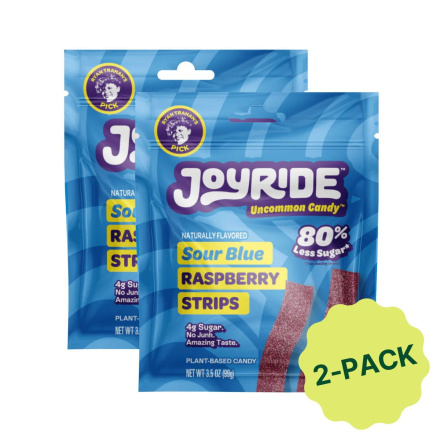 Joyride Low Sugar Candy Sour Blue Raspberry Strips Pack
