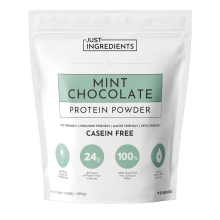 Just Ingredients Gut-Friendly Protein Powder Mint Chocolate Front