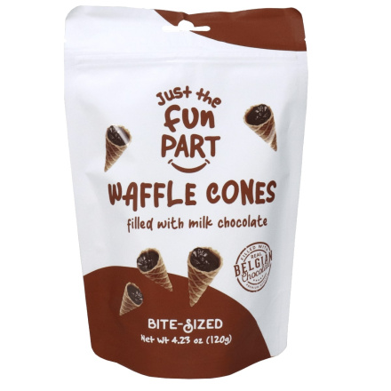 Front of Just The Fun Part Waffle Cone Snacks Belgian Milk Chocolate