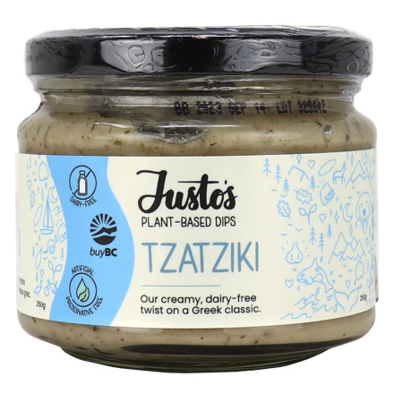 Front of Justo's Plant-Based Dips Tzatziki