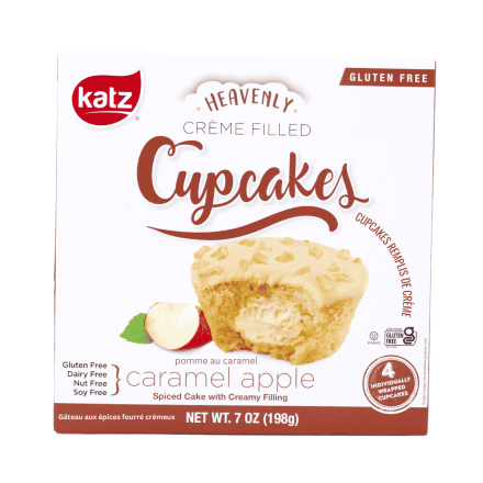 Katz Gluten-Free Creme-Filled Cupcakes Caramel Apple, 4 Pack - Gluten Free Apple Caramel Cupcakes Katz Gluten Free Canada