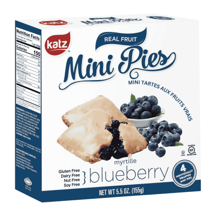 Katz Gluten-Free Real Fruit Mini Pies Blueberry, 4 Pack - Katz Gluten Free Canada Blueberry Mini Pies