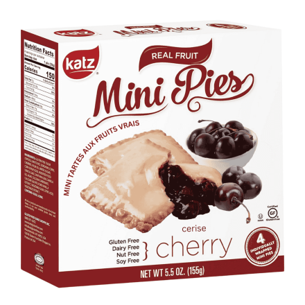 Katz Gluten-Free Real Fruit Mini Pies Cherry, 4 Pack - Katz Gluten Free Canada Cherry Mini Pies