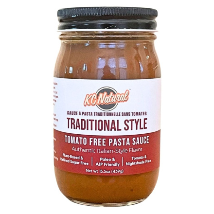 Front of KC Natural Tomato-Free Pasta Sauce Traditional - Pasta Sauce Without Tomatoes Or Dairy - Paleo Pasta Sauce - Paleo Sauce