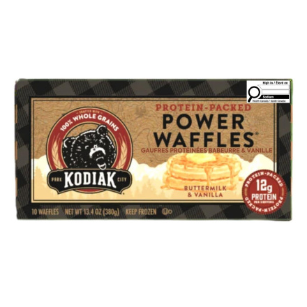 Front of Kodiak Cakes - Kodiak Waffles Canada - Protein Waffles - Healthy Frozen Waffles - Buttermilk Waffles