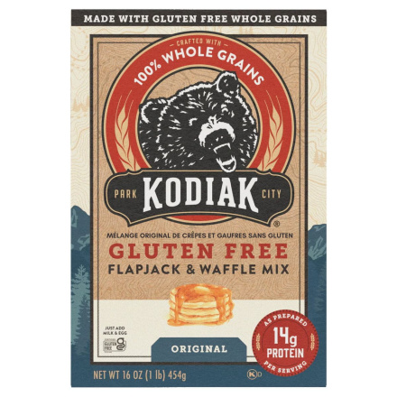 Front of Kodiak Gluten Free Flapjack & Waffle Mix Original - Whole Grain Pancake Mix - Whole Grain Waffle Mix - High Protein Pancake Mix