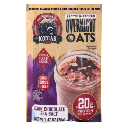 Kodiak Protein-Packed Overnight Oats Dark Chocolate Sea Salt Canada Front