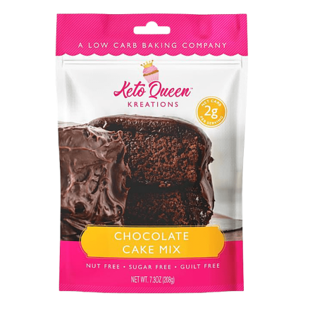 Front of Keto Queen Kreations Sugar-Free Chocolate Cake Mix, 208g