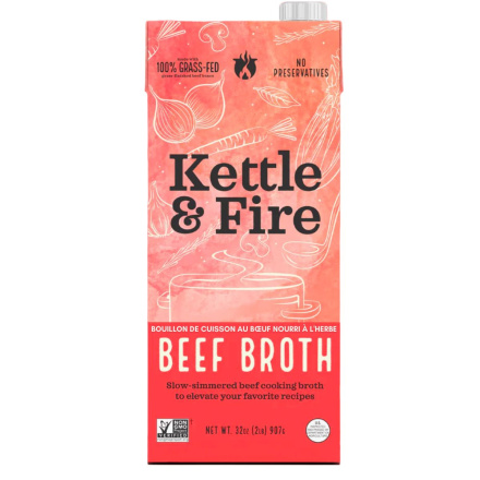 Front of  Kettle & Fire Grass-Fed Beef Cooking Broth,