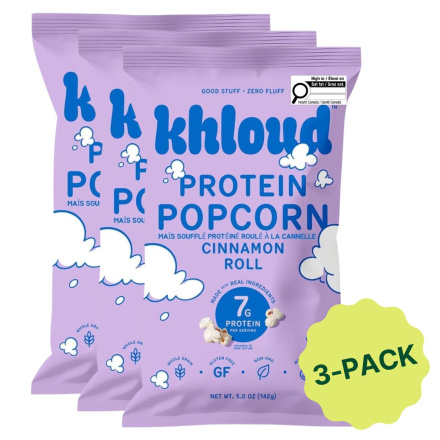 Khloud Protein Popcorn Cinnamon Roll 3-Pack Front