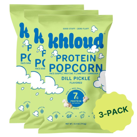 Khloud Protein Popcorn Dill Pickle 3-Pack Front