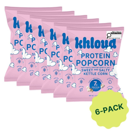 Khloud Protein Popcorn Snack Packs Sweet & Salty Kettle Corn 6-Pack Front