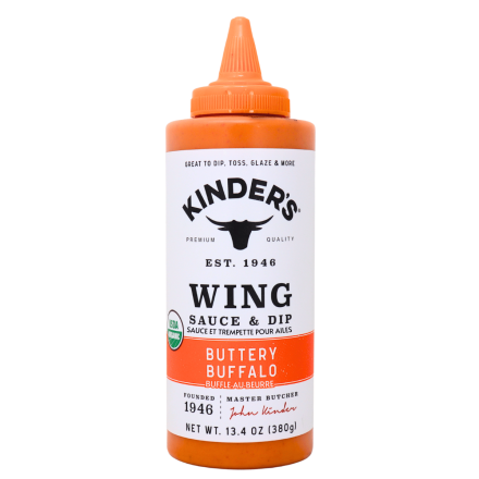 Kinder’s Low Calorie Organic Wing Sauce & Dip Buttery Buffalo, 380g
