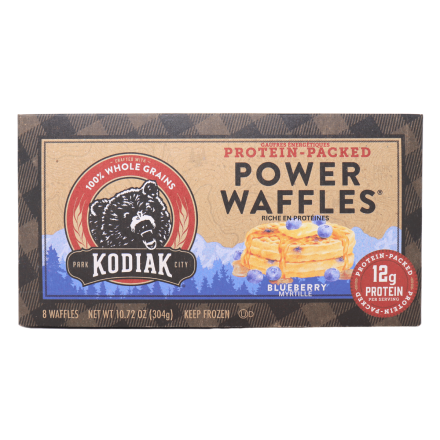 Kodiak Frozen Protein Power Waffles Blueberry front