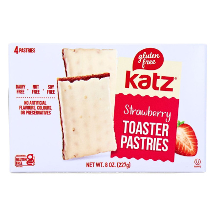 Front of Katz Gluten-Free Toaster Pastries Strawberry - Gluten Free Toaster Pastry - Gluten Free Pop Tarts - Gluten Free Toaster Strudel
