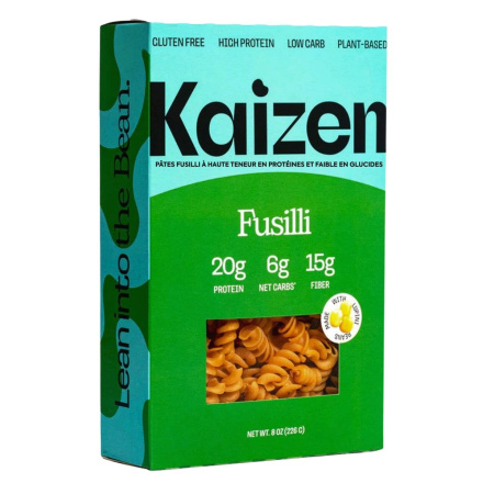 Front of KaiZen High Protein Low Carb Pasta Fusilli - High Protein Low Carb Pasta - Keto Pasta - Grain Free Pasta