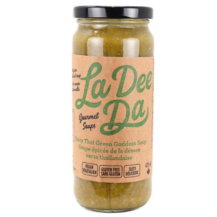 Front of La Dee Da Vegan Spicy Thai Green Goddess Soup, 475mL