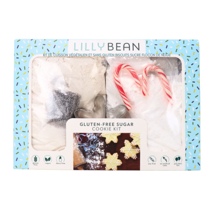 Front of Lillybean Vegan & Gluten-Free Baking Kit Snowflake Sugar Cookie -  Vegan Gluten Free Christmas Cookies - Sugar Cookies Gluten Free