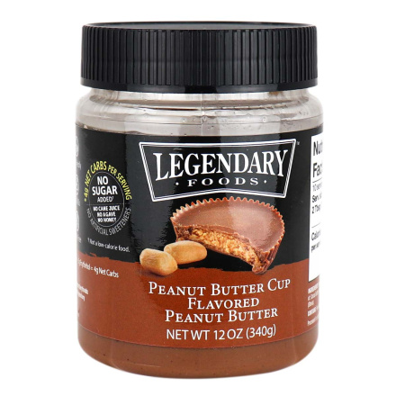 Front of Legendary Foods Peanut Butter Cup Flavored Peanut Butter, 340g