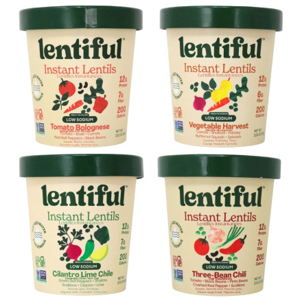 Lentiful Instant Lentils Low Sodium Variety 4-Pack Canada Front