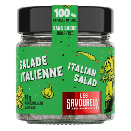 Front of Les Savoureux Sugar-Free Seasoning Italian Salad - Sugar Free Italian Seasoning - Italian Salad Seasoning - Italian Salad Dressing