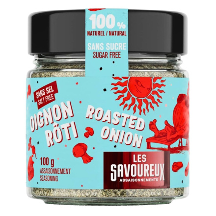 Front of Les Savoureux Organic Sugar-Free Roasted Onion Seasoning
