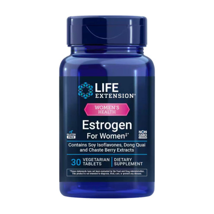 Life Extension Estrogen For Women, 30 Vegetarian Tablets Front