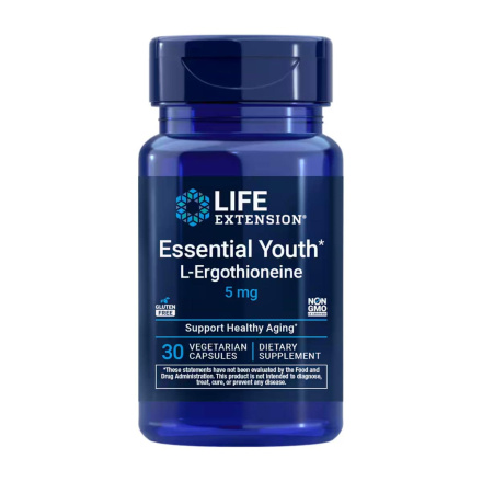 Life Extension Essential Youth L-Ergothioneine 5mg, 30 Vegetarian Capsules Front
