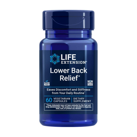 Life Extension Lower Back Relief, 60 Vegetarian Capsules Front
