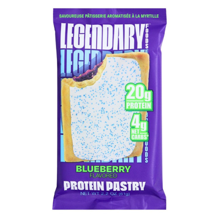 Front of Legendary Foods Tasty Pastry Blueberry Flavoured - Blueberry Pop Tarts Canada - Legendary Foods Tasty Pastry - Protein Pastries