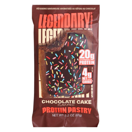 Front of Legendary Foods Tasty Pastry Chocolate Cake Flavoured - Keto Toaster Strudel - Keto Pastries - Low Carb Keto Pop Tart