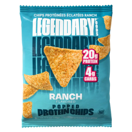 Front of Legendary Foods Popped Protein Chips Keto Chips Ranch - Protein Chips - Keto Protein Chips - Low Carb Chips
