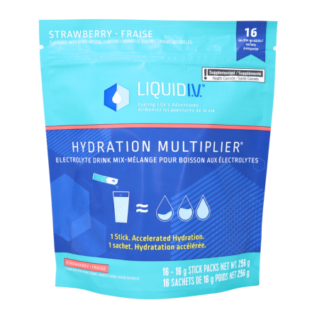 LIQUID I.V. Hydration Multiplier® Electrolyte Drink Mix Strawberry, 16 Pack