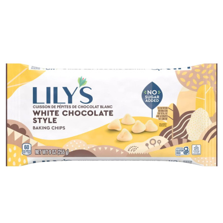Front of Lily's Baking Chips White Chocolate - Lily's Baking Chocolate - White Chocolate - Holiday baking chips