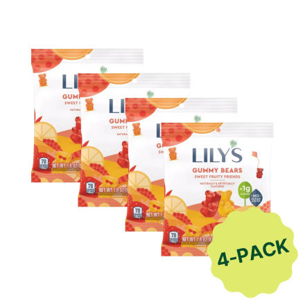 Lily’s Low Sugar Gummy Bears Sweet Fruity Friends 4-Pack, 51g each